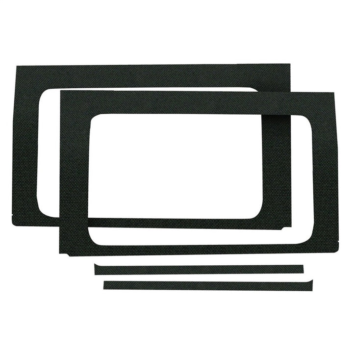 DEI 18-23 Jeep Wrangler JL 4-Door Boom Mat Rear Side Window Trim - 4 Piece - Black - Bull Strap
