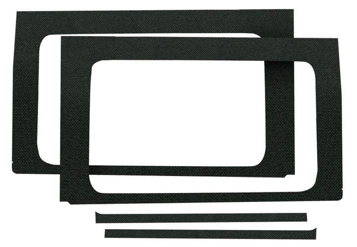 DEI 18-23 Jeep Wrangler JL 4-Door Boom Mat Rear Side Window Trim - 4 Piece - Black - Bull Strap