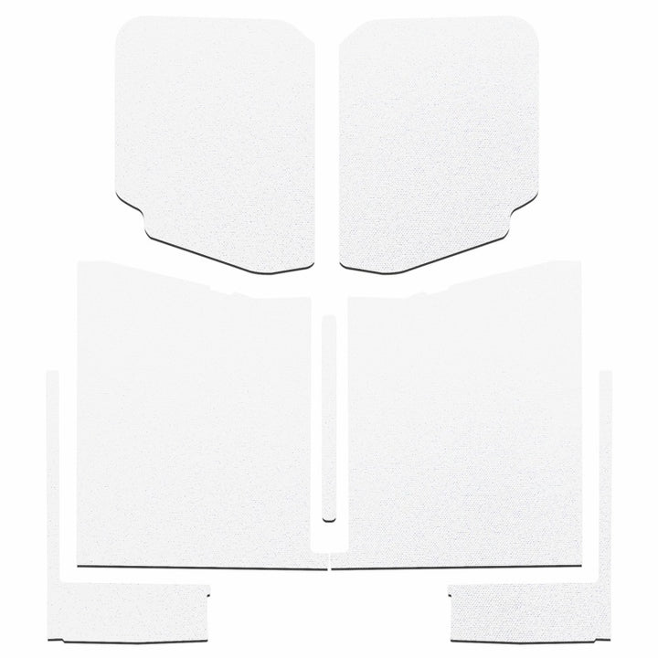 DEI 20-22 Jeep Gladiator JT 4-Door Boom Mat Complete Headliner Kit - 7 Piece - White - Bull Strap
