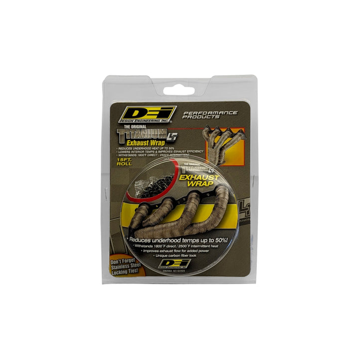 DEI Exhaust Wrap 1in x 15ft - Titanium - Bull Strap