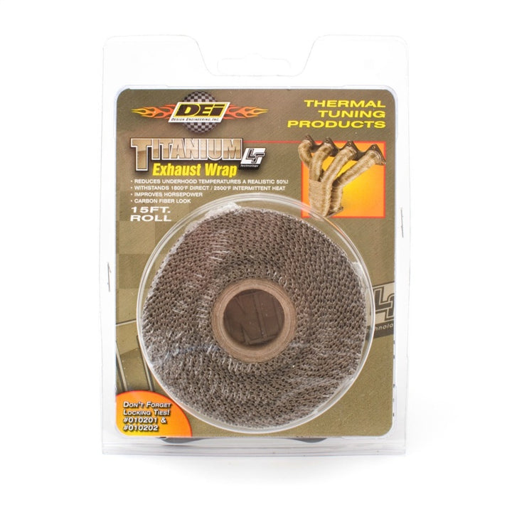 DEI Exhaust Wrap 1in x 15ft - Titanium - Bull Strap