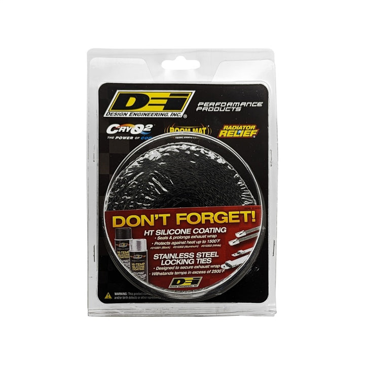 DEI Exhaust Wrap 2in x 25ft - Titanium - Black - Bull Strap