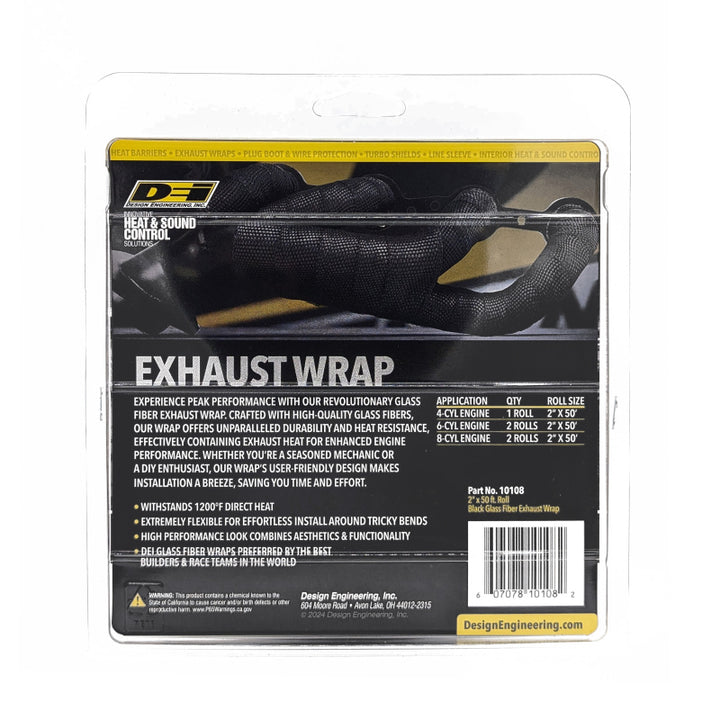 DEI Exhaust Wrap 2in x 50ft - Black - Bull Strap