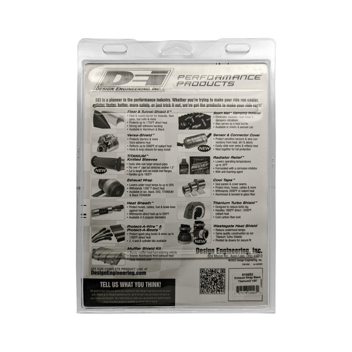 DEI Exhaust Wrap 2in x 50ft - Titanium - Black - Bull Strap