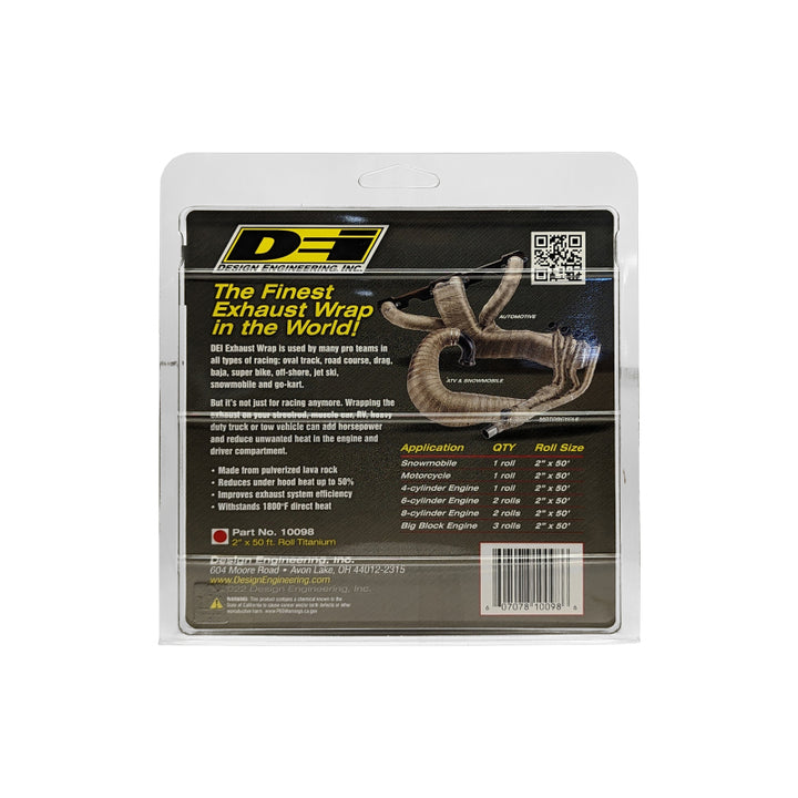 DEI Exhaust Wrap 2in x 50ft - Titanium - Bull Strap