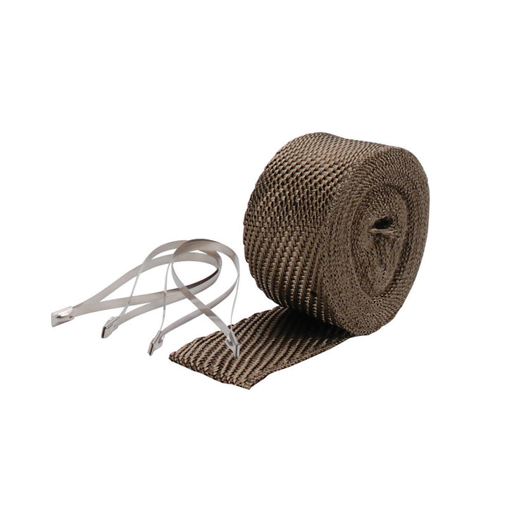 DEI Exhaust Wrap Kit - Pipe Wrap and Locking Tie - Titanium - Bull Strap