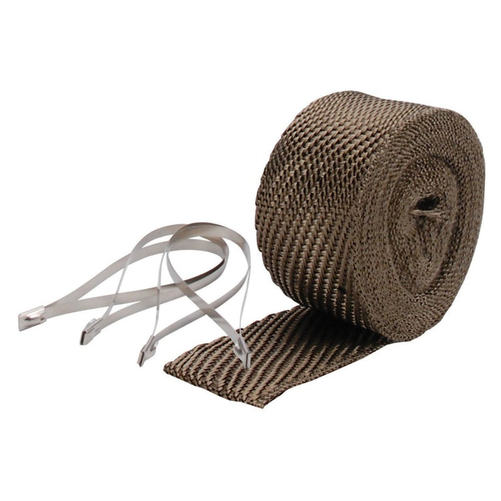 DEI Exhaust Wrap Kit - Pipe Wrap and Locking Tie - Titanium - Bull Strap
