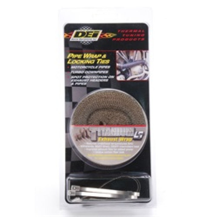 DEI Exhaust Wrap Kit - Pipe Wrap and Locking Tie - Titanium - Bull Strap