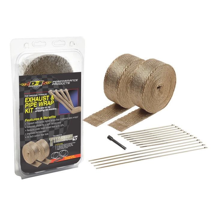 DEI Exhaust Wrap Kit - Titanium - Bull Strap