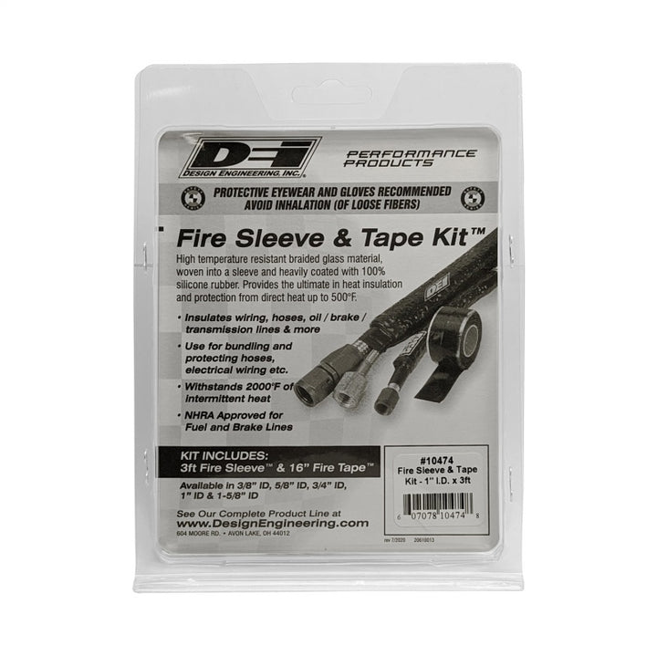 DEI Fire Sleeve and Tape Kit 1in I.D. x 3ft - Bull Strap