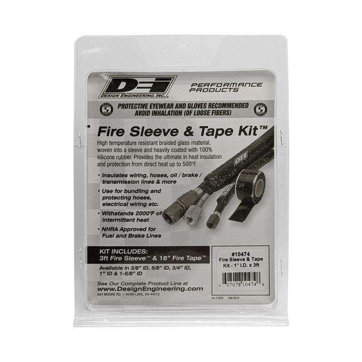 DEI Fire Sleeve and Tape Kit 1in I.D. x 3ft - Bull Strap