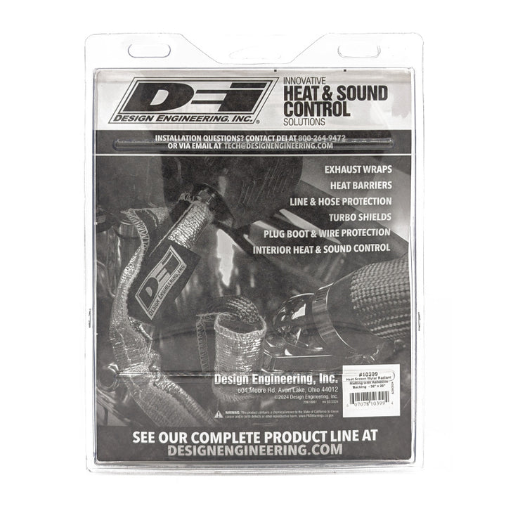 DEI Heat Screen 36in x 20in - Mylar Radiant Glass Fiber Matting w/Adhesive Backing - Bull Strap