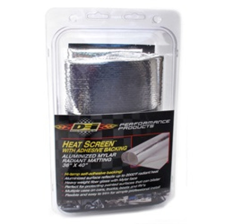 DEI Heat Screen 36in x 40in - Mylar Radiant Glass Fiber Matting w/Adhesive Backing - Bull Strap