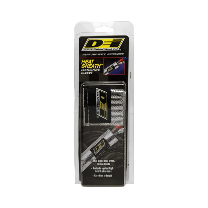 DEI Heat Sheath 1in x 3ft - Aluminized Sleeving - Sewn Edge - Bull Strap