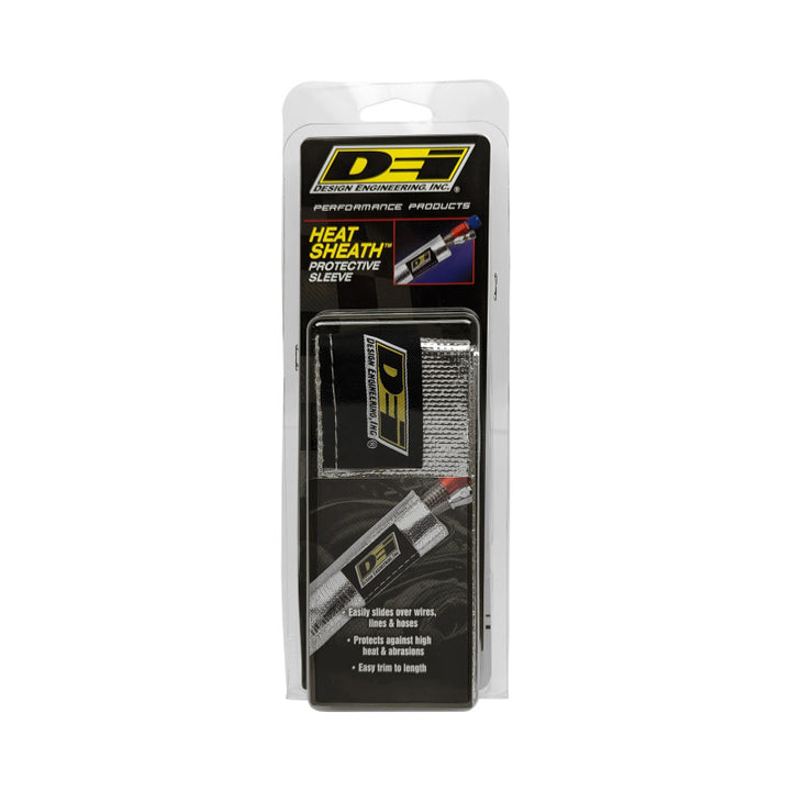 DEI Heat Sheath 1in x 3ft - Aluminized Sleeving - Sewn Edge - Bull Strap