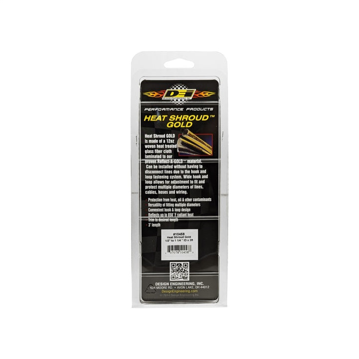 DEI Heat Shroud 1/2in to 1-1/4in I.D. x 3ft - Gold - Bull Strap