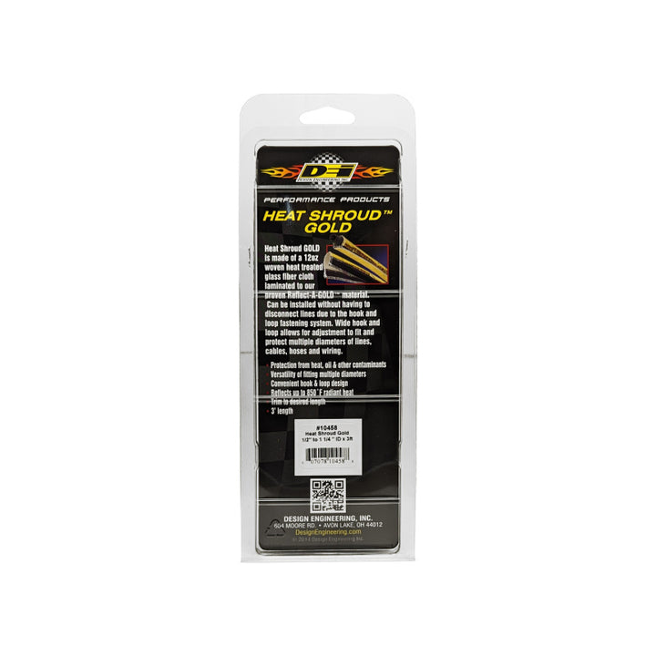 DEI Heat Shroud 1/2in to 1-1/4in I.D. x 3ft - Gold - Bull Strap