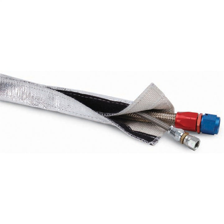 DEI Heat Shroud 1in I.D. x 3ft - Aluminized Sleeving - Hook and Loop Edge - Bull Strap