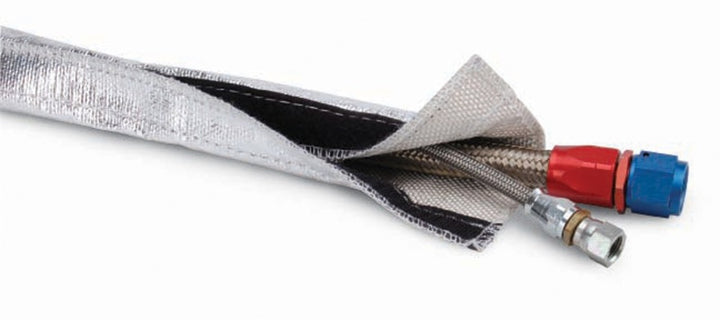 DEI Heat Shroud 2-1/2in x 3ft - Aluminized Sleeving-Hook and Loop Edge - Bull Strap