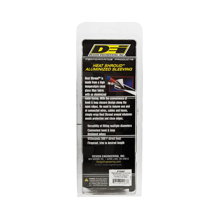 DEI Heat Shroud 2-1/2in x 3ft - Aluminized Sleeving-Hook and Loop Edge - Bull Strap