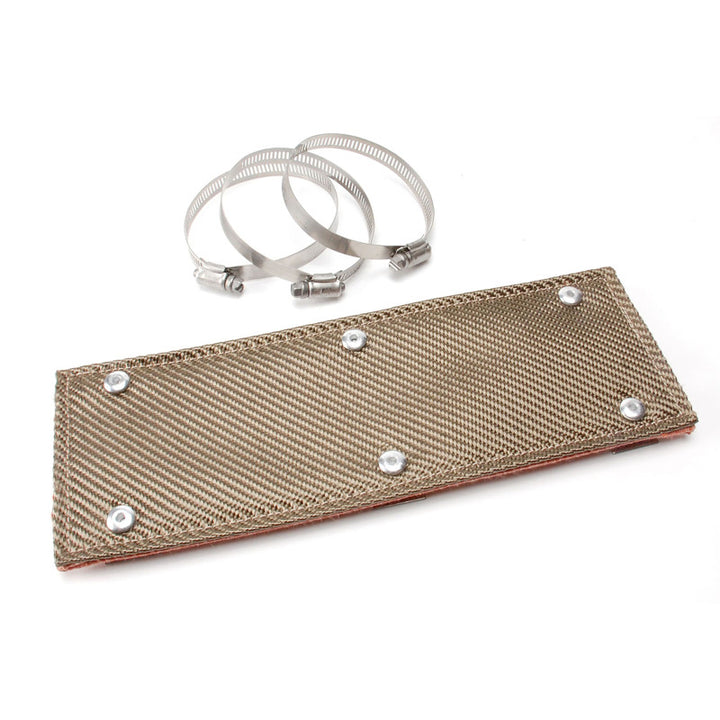 DEI Pipe Shield w/Stainless Steel Clamps - 6in x 12in - Titanium - Bull Strap