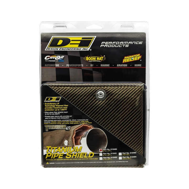 DEI Pipe Shield w/Stainless Steel Clamps - 6in x 12in - Titanium - Bull Strap