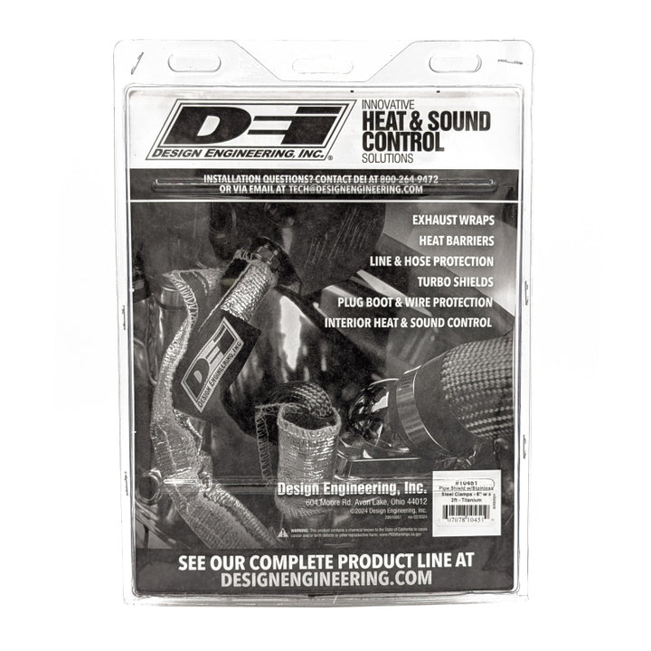 DEI Pipe Shield w/Stainless Steel Clamps - 6in x 24in - Titanium - Bull Strap