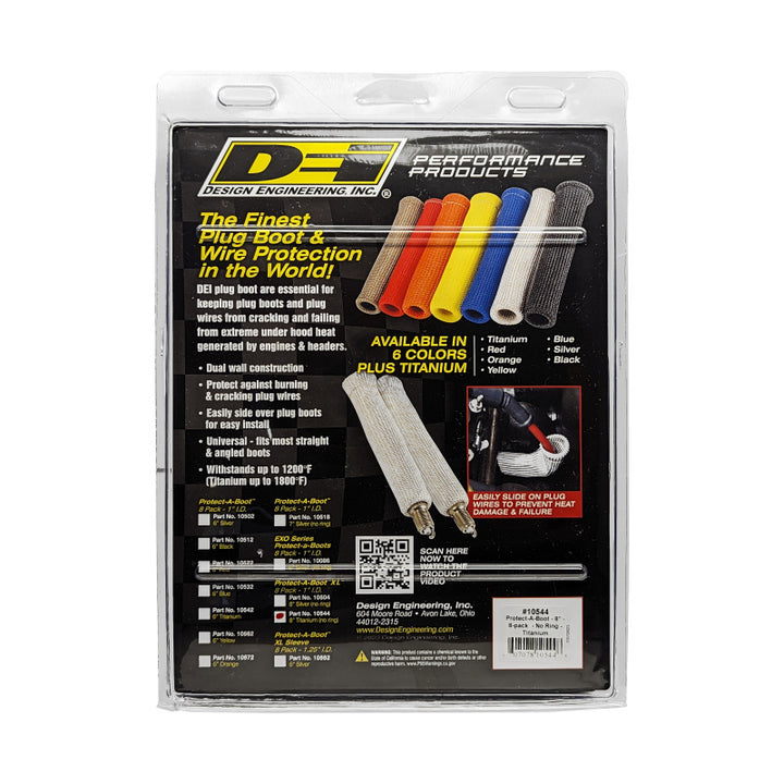 DEI Protect-A-Boot - 8in - 8-pack - No Ring - Titanium - Bull Strap