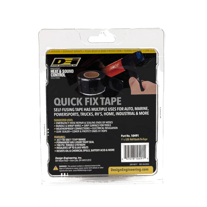 DEI Quick Fix Tape 1in x 12ft - Black - Bull Strap