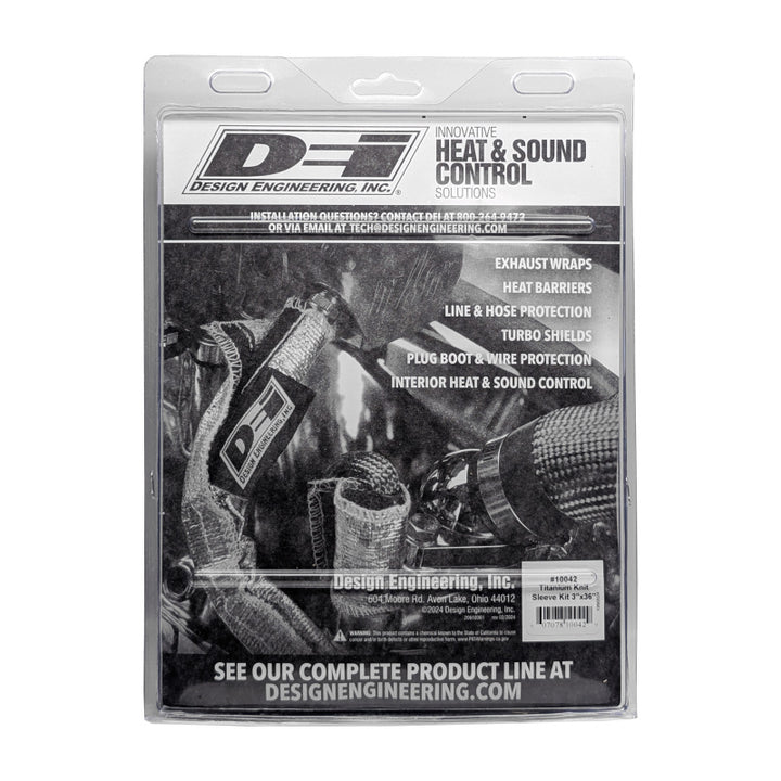 DEI Titanium 3in Knit Exhaust Sleeve - 36in - Bull Strap