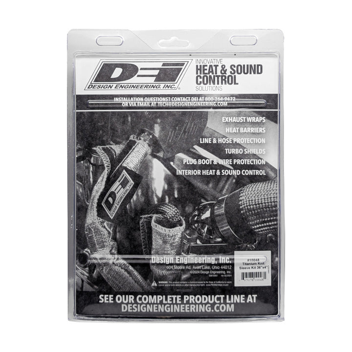 DEI Titanium 4in Knit Exhaust Sleeve - 36in - Bull Strap