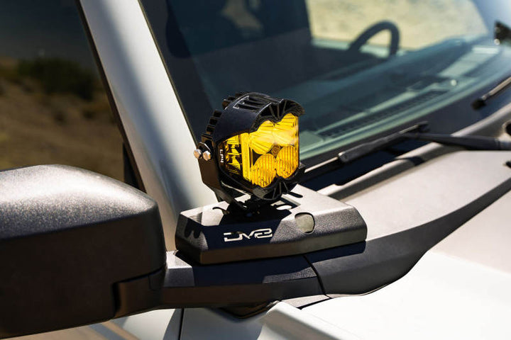 DV8 21-22 Ford Bronco A-Pillar Pod Light Mounts - Bull Strap