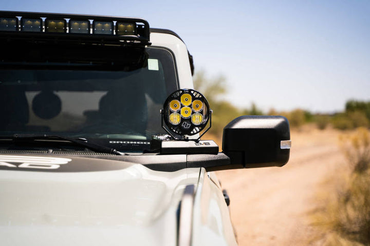 DV8 21-22 Ford Bronco A-Pillar Pod Light Mounts - Bull Strap