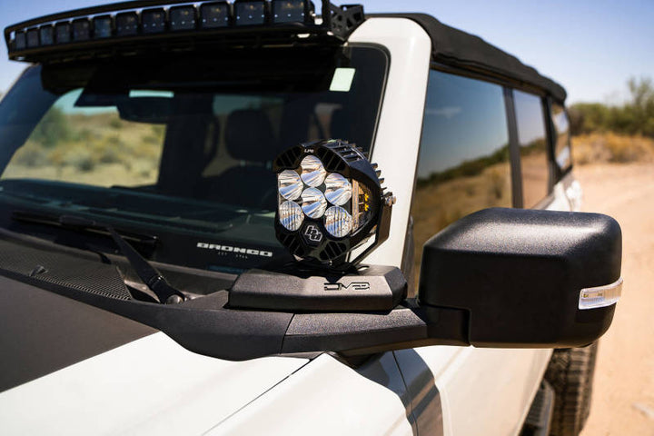 DV8 21-22 Ford Bronco A-Pillar Pod Light Mounts - Bull Strap