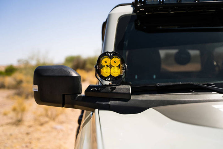 DV8 21-22 Ford Bronco A-Pillar Pod Light Mounts - Bull Strap