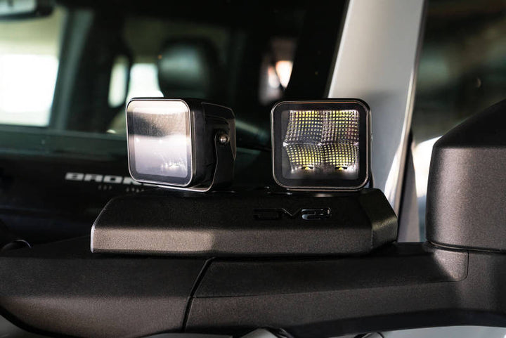 DV8 21-22 Ford Bronco A-Pillar Pod Light Mounts - Bull Strap
