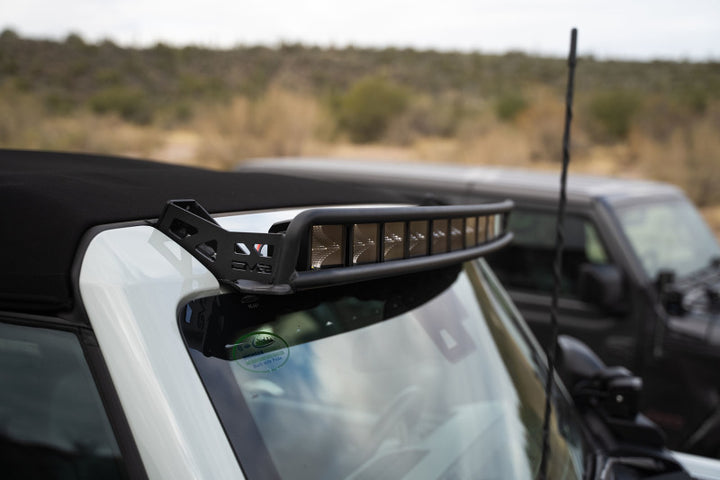 DV8 21+ Ford Bronco Curved Light Bracket for 12 3in. Pod Lights - Bull Strap