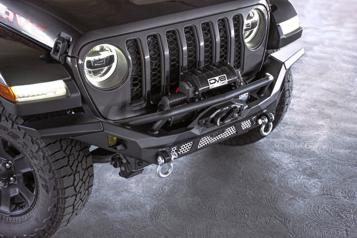 DV8 Offroad 07-18 Jeep Wrangler JK / 18-23 Wrangler JL / 20-23 Gladiator JT MTO Series Front Bumper - Bull Strap