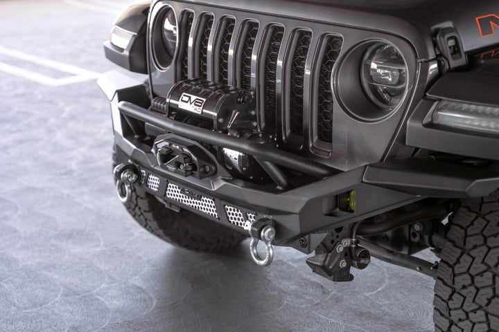 DV8 Offroad 07-18 Jeep Wrangler JK / 18-23 Wrangler JL / 20-23 Gladiator JT MTO Series Front Bumper - Bull Strap