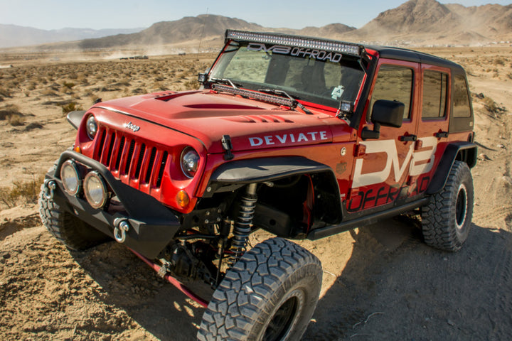 DV8 Offroad 07-18 Jeep Wrangler JK Front & Rear Flat Tube Fenders - Bull Strap