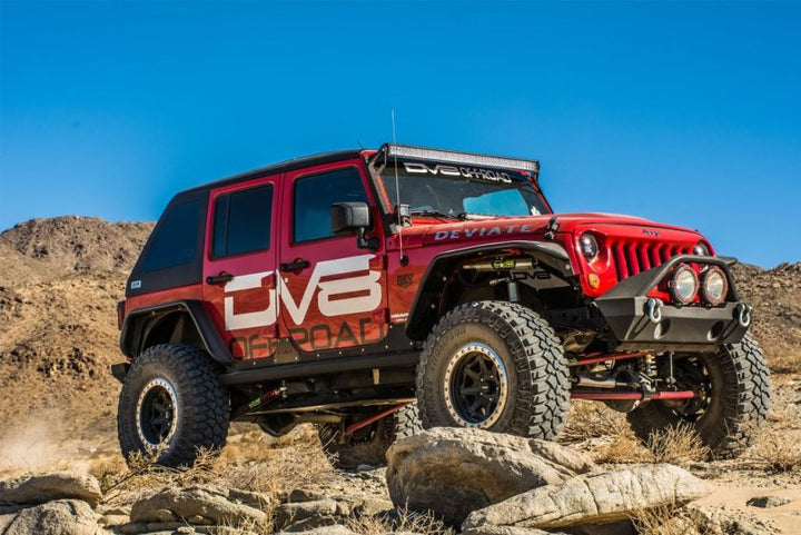 DV8 Offroad 07-18 Jeep Wrangler JK Front & Rear Flat Tube Fenders - Bull Strap