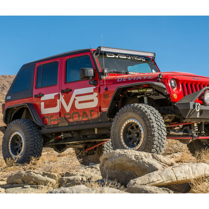 DV8 Offroad 07-18 Jeep Wrangler JK Front & Rear Flat Tube Fenders - Bull Strap