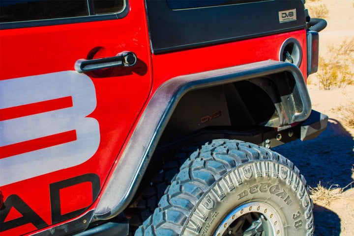 DV8 Offroad 07-18 Jeep Wrangler JK Front & Rear Flat Tube Fenders - Bull Strap