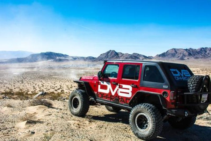 DV8 Offroad 07-18 Jeep Wrangler JK Front & Rear Flat Tube Fenders - Bull Strap