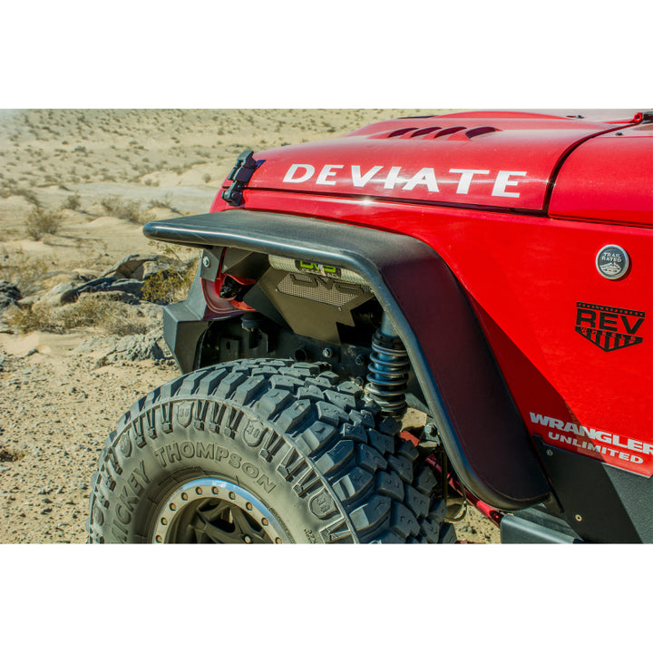 DV8 Offroad 07-18 Jeep Wrangler JK Front & Rear Flat Tube Fenders - Bull Strap
