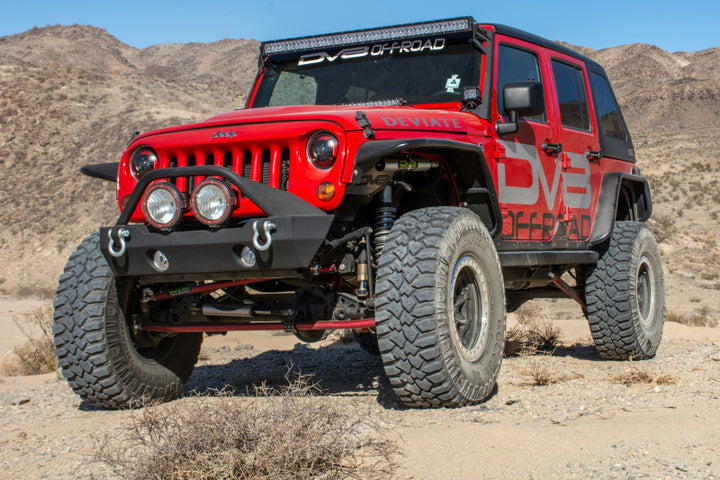 DV8 Offroad 07-18 Jeep Wrangler JK Front & Rear Flat Tube Fenders - Bull Strap