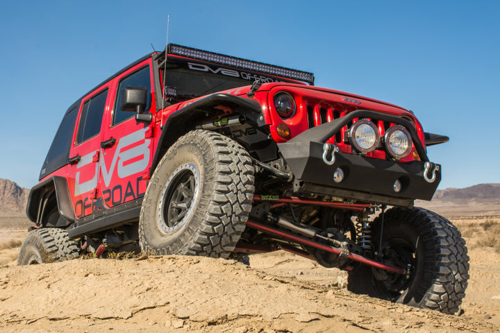 DV8 Offroad 07-18 Jeep Wrangler JK Front & Rear Flat Tube Fenders - Bull Strap