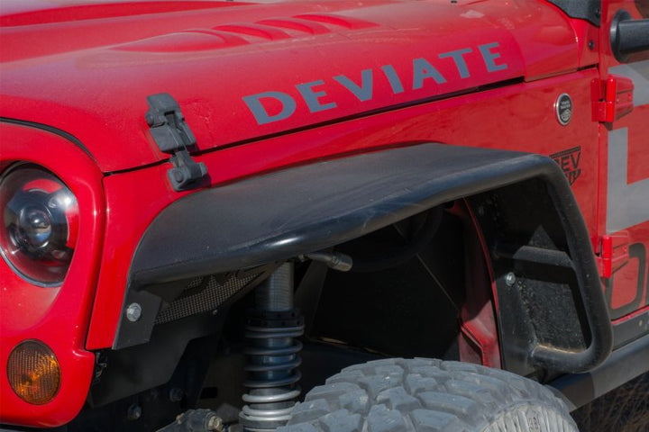 DV8 Offroad 07-18 Jeep Wrangler JK Front & Rear Flat Tube Fenders - Bull Strap