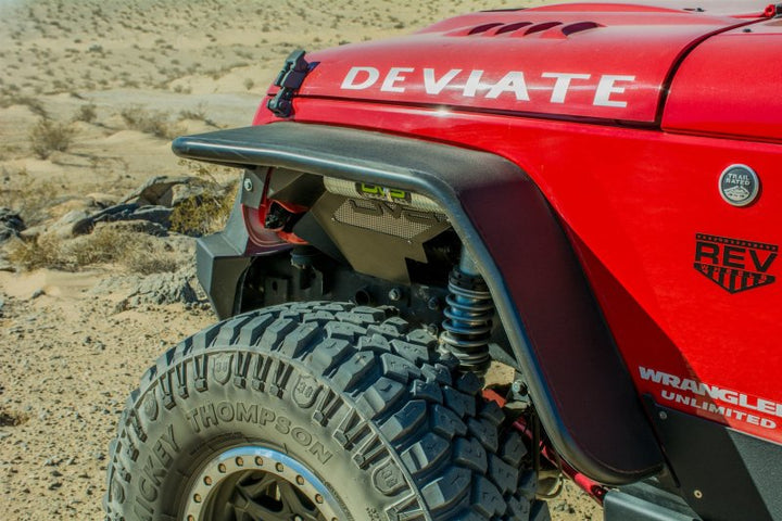 DV8 Offroad 07-18 Jeep Wrangler JK Front & Rear Flat Tube Fenders - Bull Strap