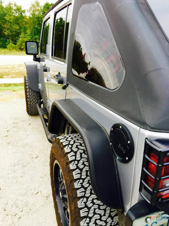 DV8 Offroad 07-18 Jeep Wrangler JK Front & Rear Flat Tube Fenders - Bull Strap